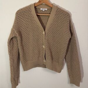 Madewell Tan Open-Knit Cardigan